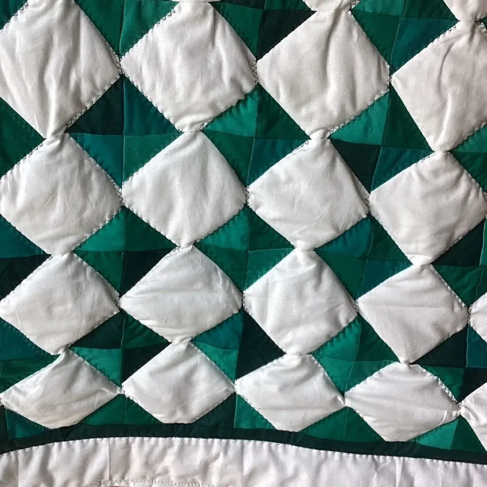 NWT Hand Crafted Colors of Green Quilt